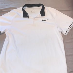 Mens Nike Court White Tennis Polo